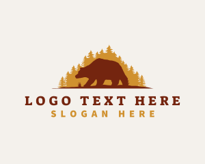 Tree - Wild Bear Forest logo design