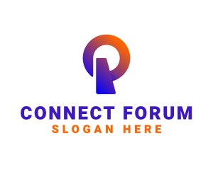 Forum - Podcast Talk Radio Letter P logo design