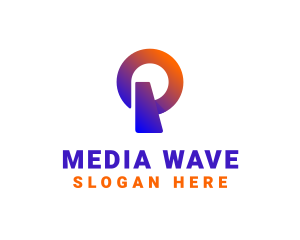 Broadcasting - Podcast Talk Radio Letter P logo design