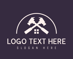 Builder - Dome Home Construction Hammer logo design