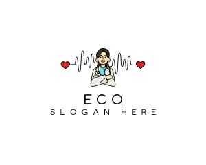 Medical Heartbeat Cardiologist Logo