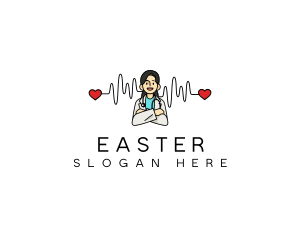 Hospital - Medical Heartbeat Cardiologist logo design