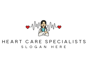 Cardiologist - Medical Heartbeat Cardiologist logo design