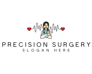 Surgery - Medical Heartbeat Cardiologist logo design