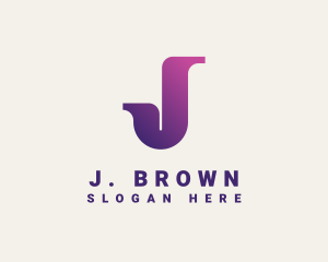 Modern Gradient Letter J logo design