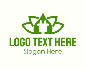 Electric Plug - Sustainable Leaf Energy logo design