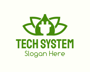Power Plant - Sustainable Leaf Energy logo design