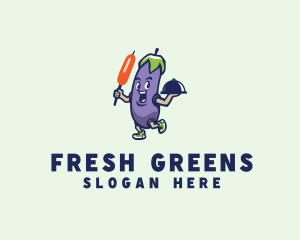 Vegetable - Eggplant Vegetable Restaurant logo design