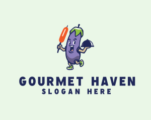 Eggplant Vegetable Restaurant  logo design