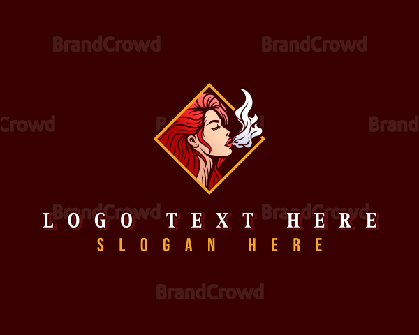 Lady Cigarette Smoke Logo