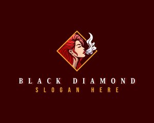 Lady Cigarette Smoke logo design