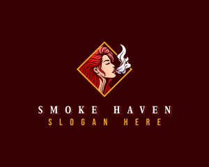 Lady Cigarette Smoke logo design