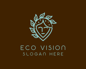 Eco Woman Face logo design