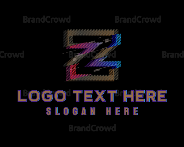 Gradient Glitch Letter Z Logo