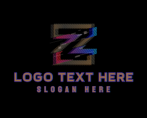 Futuristic - Gradient Glitch Letter Z logo design