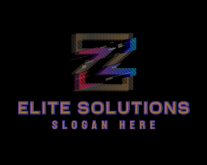 Gradient Glitch Letter Z Logo