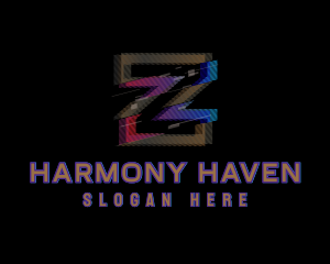 Gradient Glitch Letter Z Logo