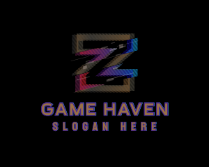Gaming - Gradient Glitch Letter Z logo design