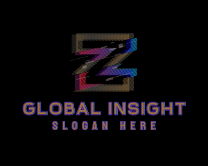 Stream - Gradient Glitch Letter Z logo design