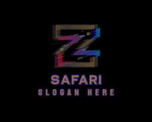 Dystopian - Gradient Glitch Letter Z logo design