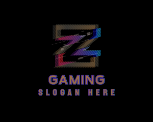 Blogger - Gradient Glitch Letter Z logo design