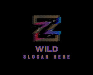 Stream - Gradient Glitch Letter Z logo design
