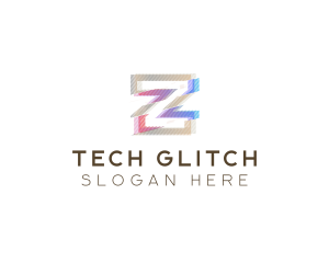 Malfunction - Gradient Glitch Letter Z logo design