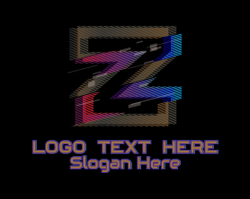 Youtube Channel - Gradient Glitch Letter Z logo design
