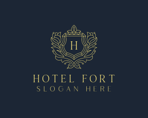 Golden Shield Hotel logo design