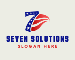 Seven - USA Patriot Number Seven logo design