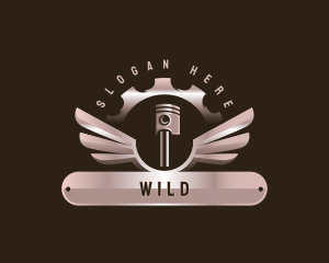 Piston Wings Mechanic Logo