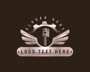 Workshop - Piston Wings Mechanic logo design