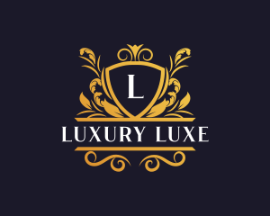 Luxury Floral Shield logo design