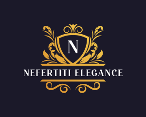 Luxury Floral Shield logo design