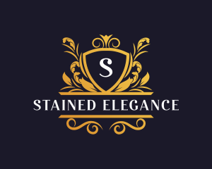 Luxury Floral Shield logo design