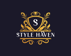 Luxury Floral Shield logo design