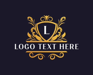 Emblem - Luxury Floral Shield logo design