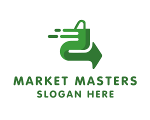 Selling - Market Bag Arrow logo design