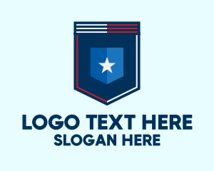 Stripes - Modern Star Shield logo design