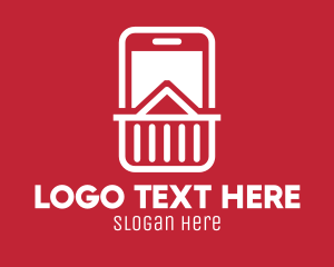 Online Shopping - Digital Cell Phone Lines logo design