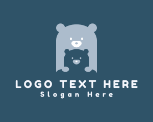 Teddy Bear - Blue Bear Cub logo design