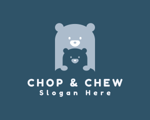Playhouse - Blue Bear Cub logo design