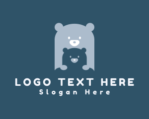 Animal - Blue Bear Cub logo design