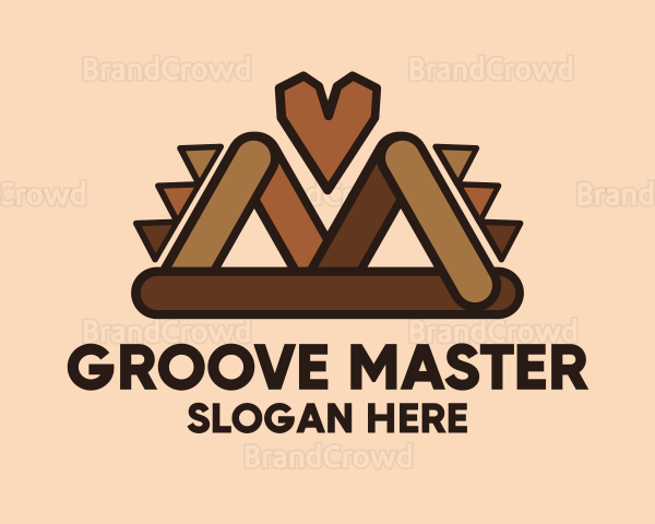 Brown Ethnic Heart Logo