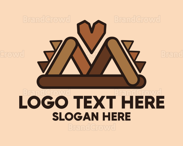 Brown Ethnic Heart Logo