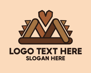 Tribe - Brown Ethnic Heart logo design