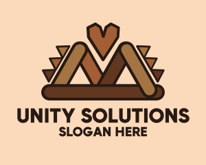 Diversity - Brown Ethnic Heart logo design