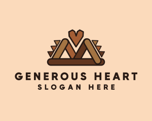 Brown Ethnic Heart logo design