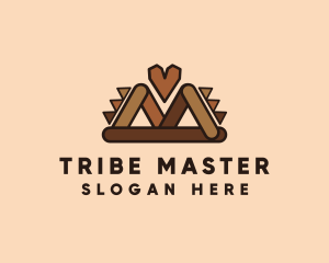 Brown Ethnic Heart logo design