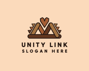 Brown Ethnic Heart logo design